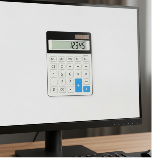 パソコンの画面上の電卓