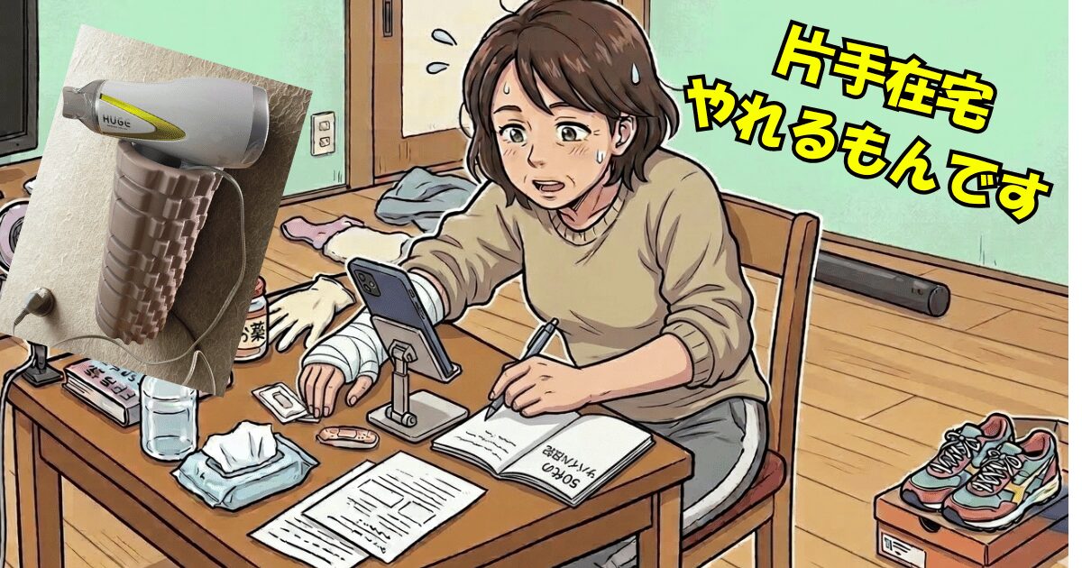 骨折しても、使える方で在宅で試行錯誤の様子